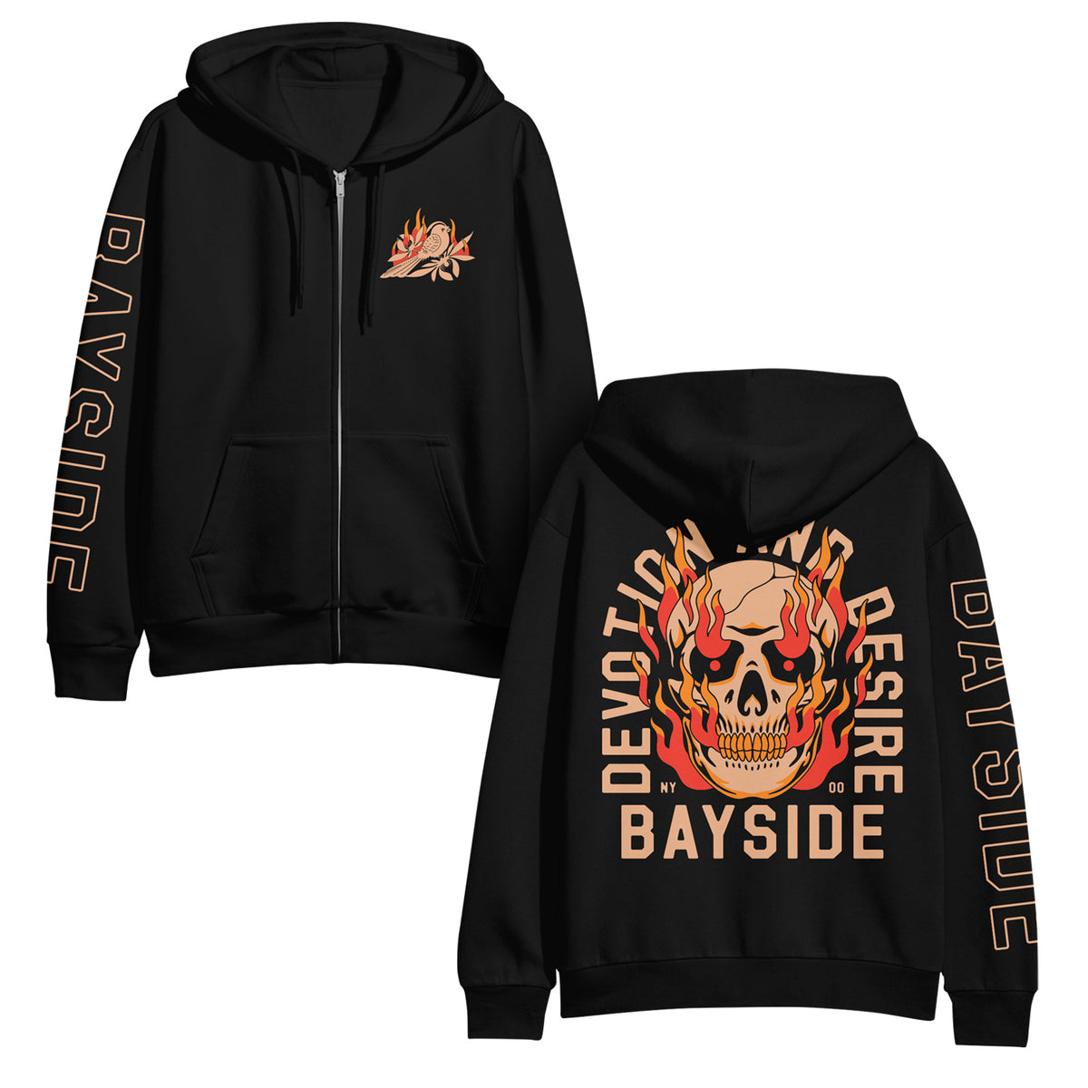 Devotion Skull - Black Zip-Up – Bayside