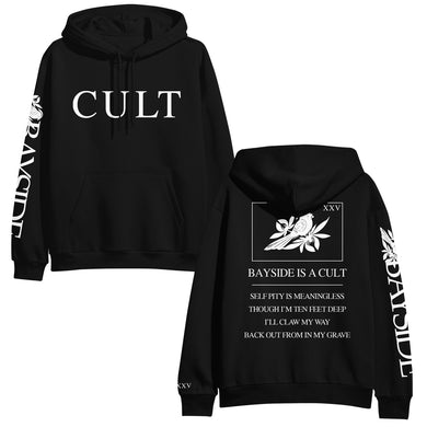 This Bayside black midweight pullover hoodie features 